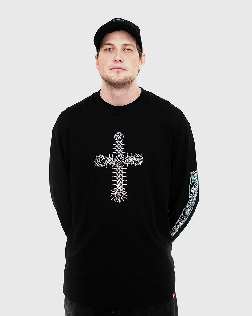 Def x Thom Hinton Celtic Cross Longsleeve Shirt - Black