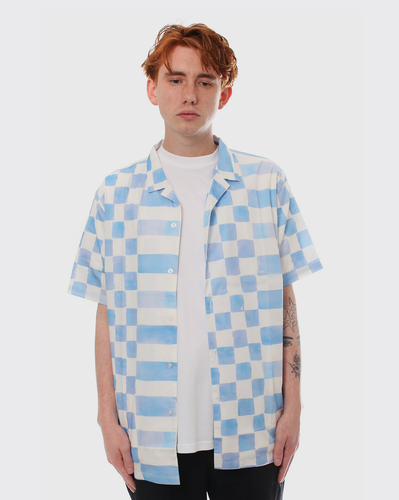 Huffer Checkers Party Shirt - Blue