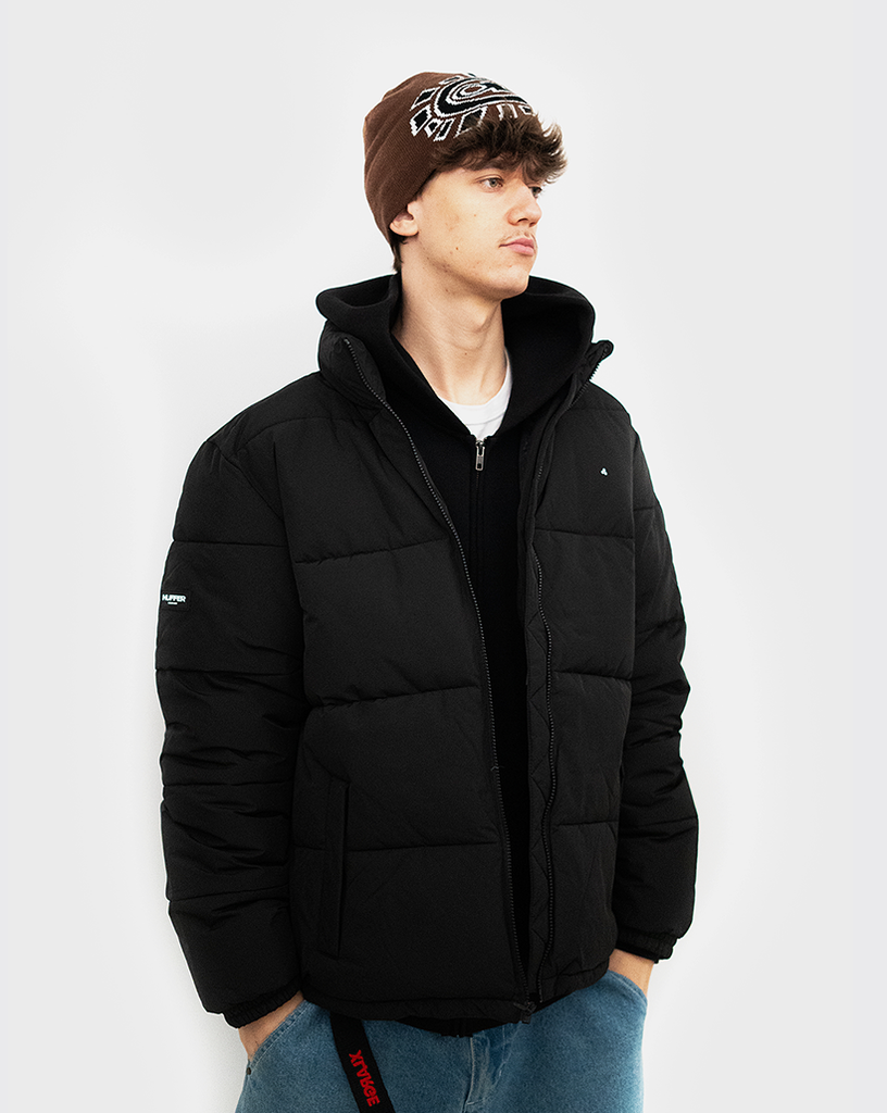 Huffer Track Puffer Jacket Black