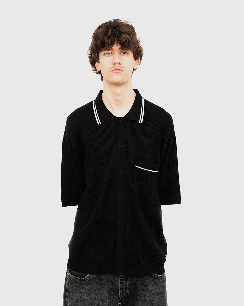 Huffer Studio Knit Shirt - Black