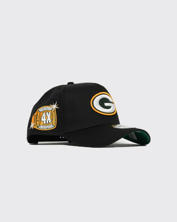 New Era 940 AFrame Green Bay Packers Champions Snapback - Black/Green