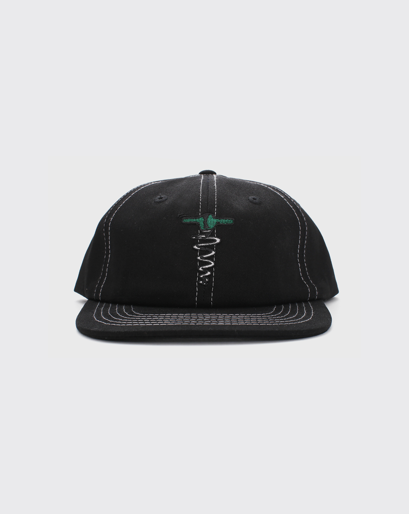 Passport Corkscrew 5 Panel Hat - Black