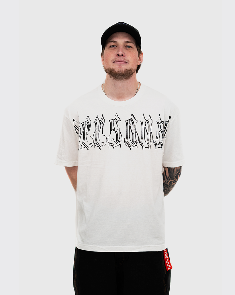 Personal Knight Font Shirt - White