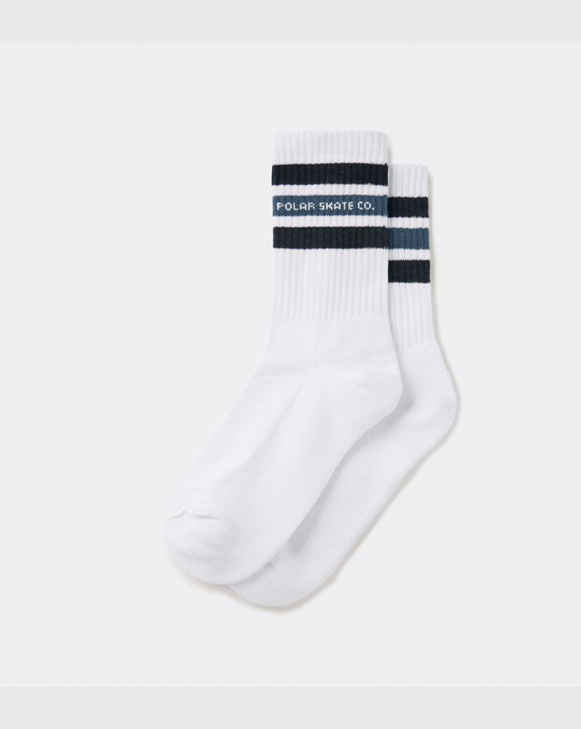 Polar Fat Stripe Sock - White/Blue