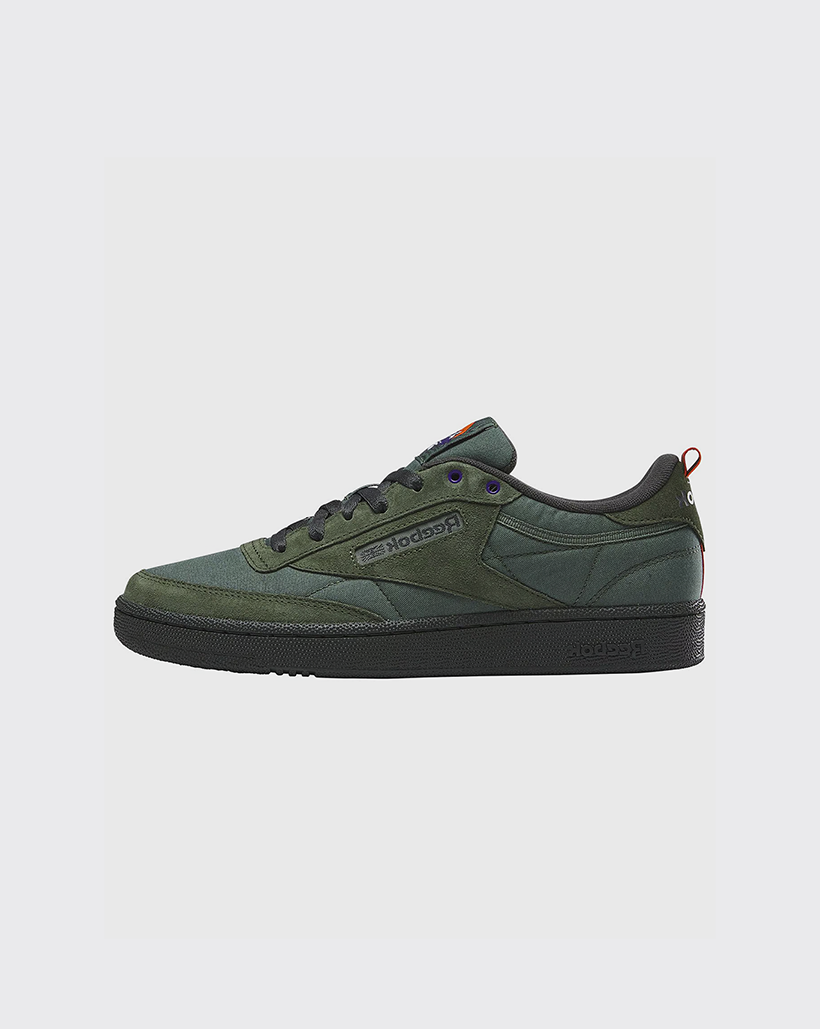 Reebok Club C 85 Shoe - Escape Green/Grey/Pump Orange