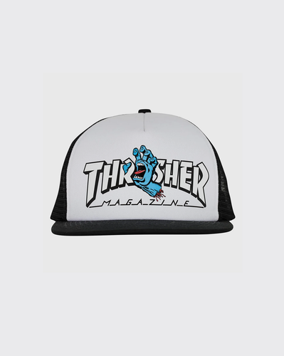 Thrasher x Santa Cruz Screaming Hand Trucker Hat - White